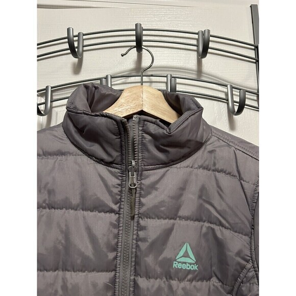 Reebok Kids Unisex XL Plus 18 Gray Dalian Puffer Full Zip Coat Jacket Mock Neck - Picture 3 of 16